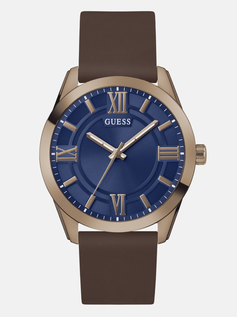 Blue and Brown Silicone Analog Watch - Guess