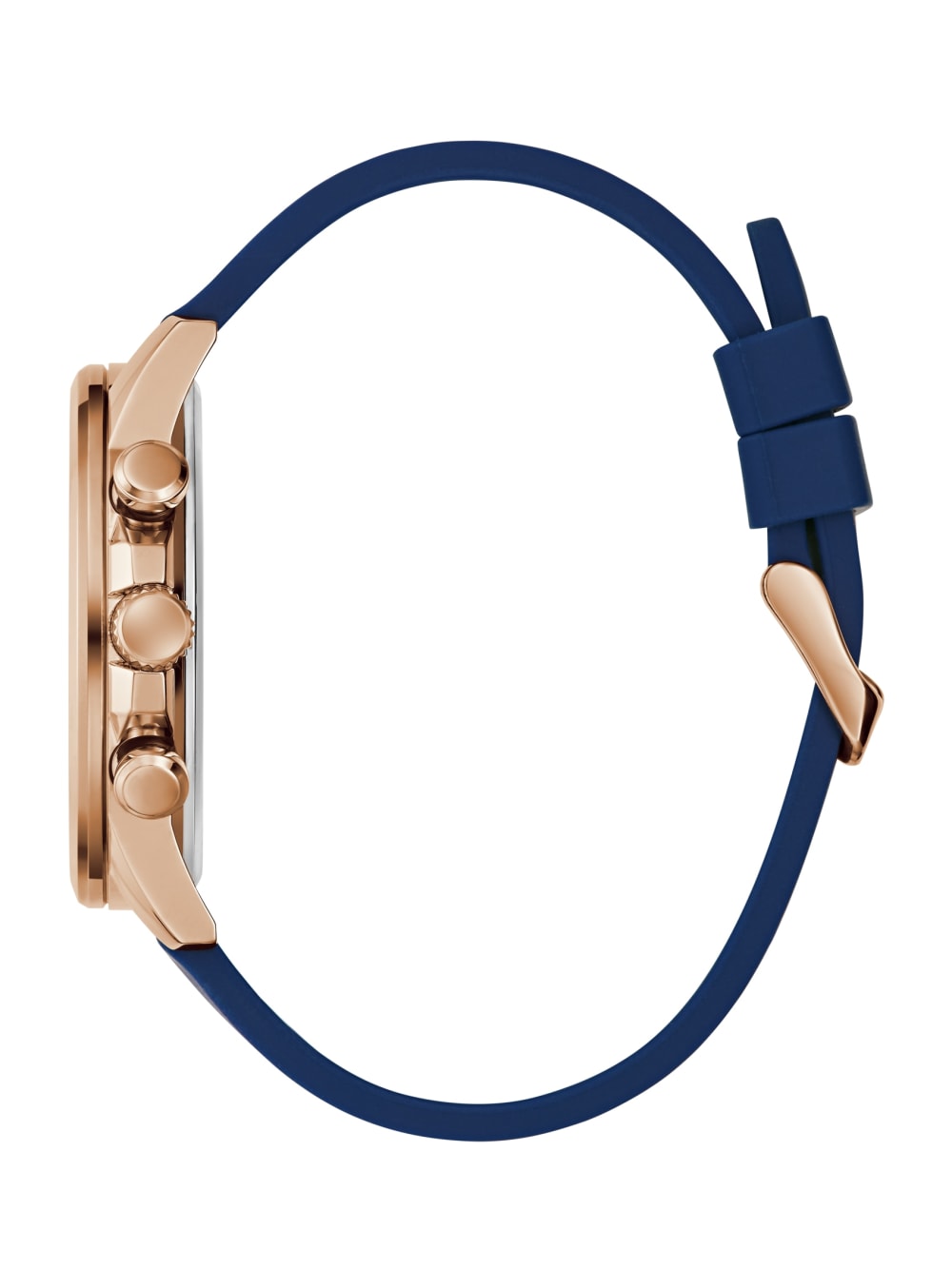 Rose Gold-Tone and Blue Silicone Chronograph Watch - Guess
