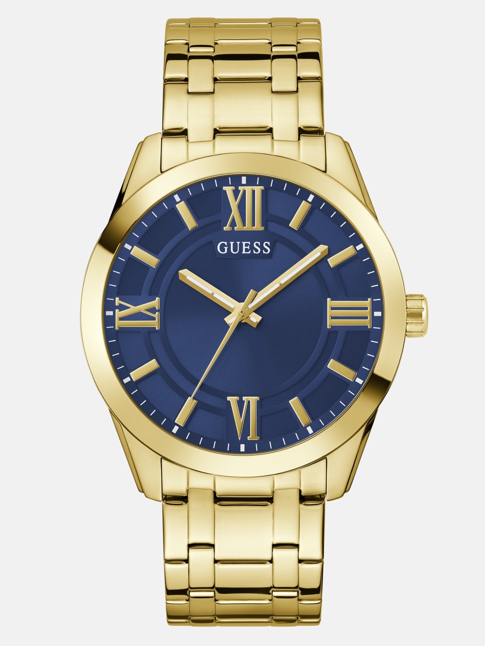 Gold-Tone and Blue Analog Watch - Guess