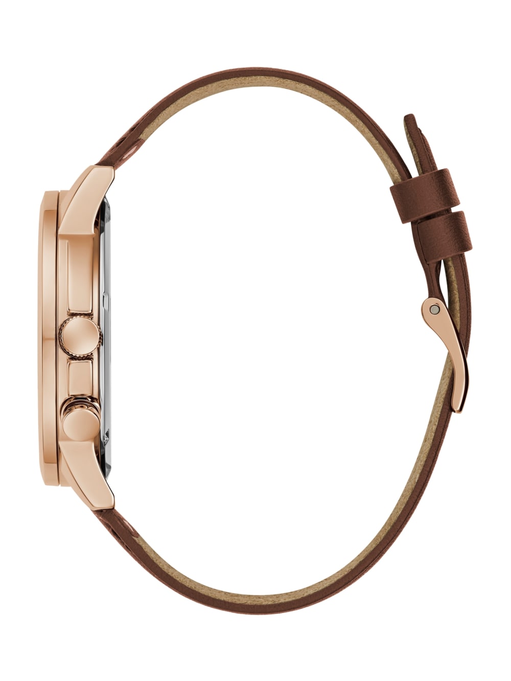 Brown Leather Multifunction Watch - Guess