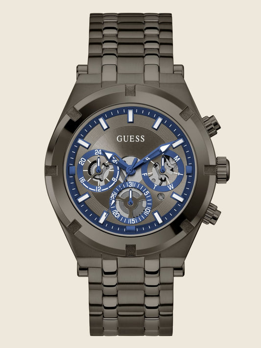 Dark Silver-Tone Multifunction Watch - Guess