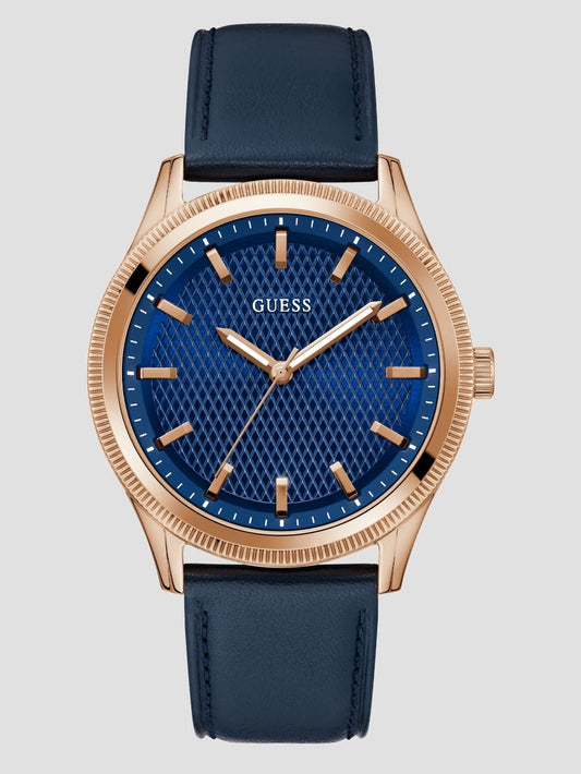 Two-Tone Leather Analog Watch - Guess