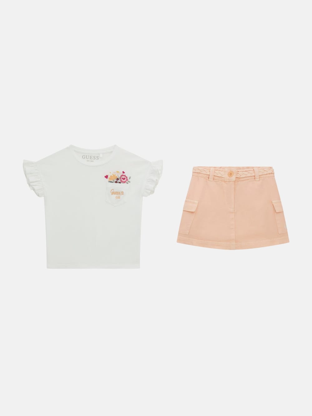 Floral Tee and Twill Skirt (2-7) - Guess