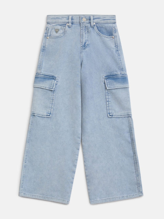 Angelique Wide-Leg Cargo Jeans (7-16) - Guess
