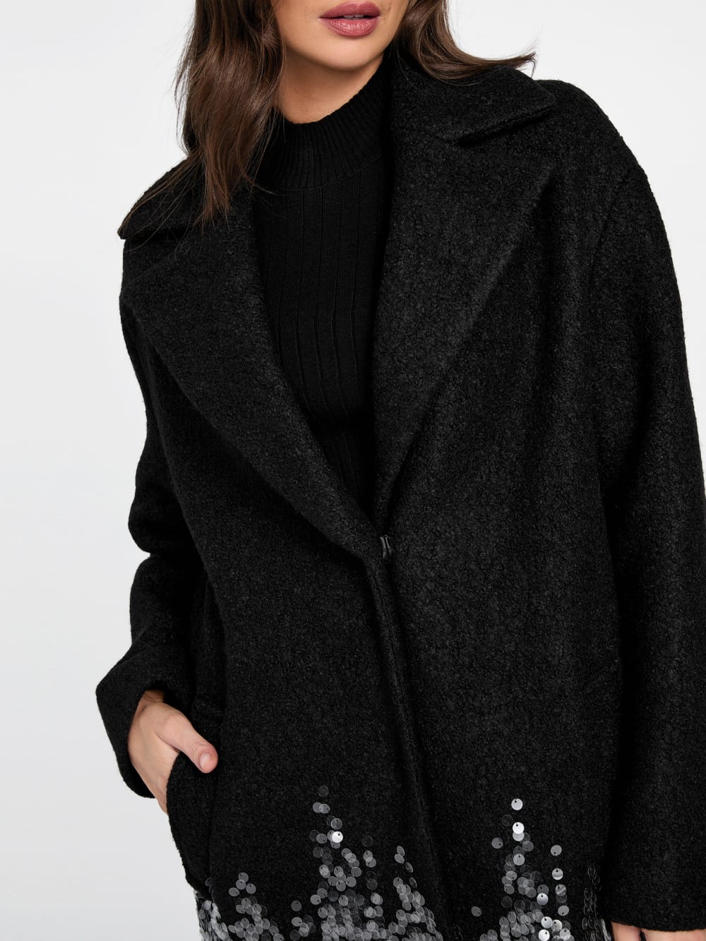 Vicky Sequin Knit Coat - Guess