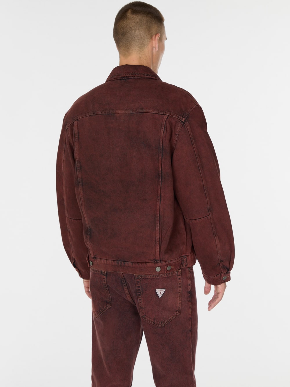 red lined zip-up trucker jacket - Guess