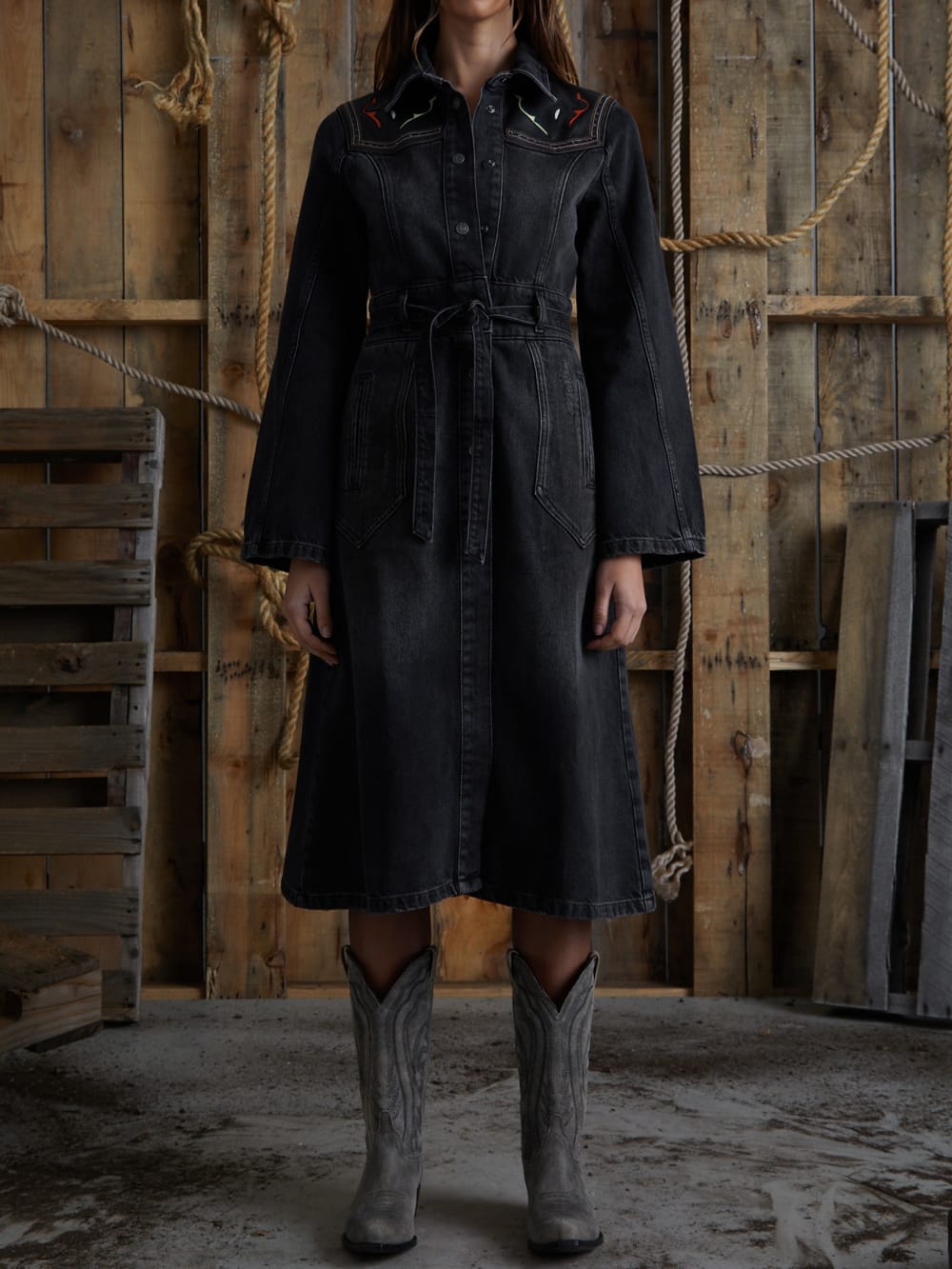 long denim coat - Guess