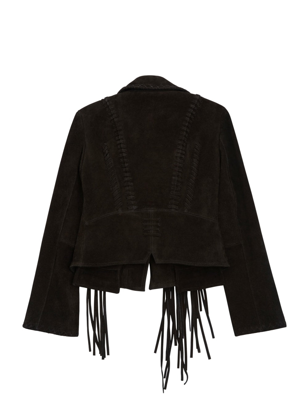 Black Suede Fringe Jacket - Guess