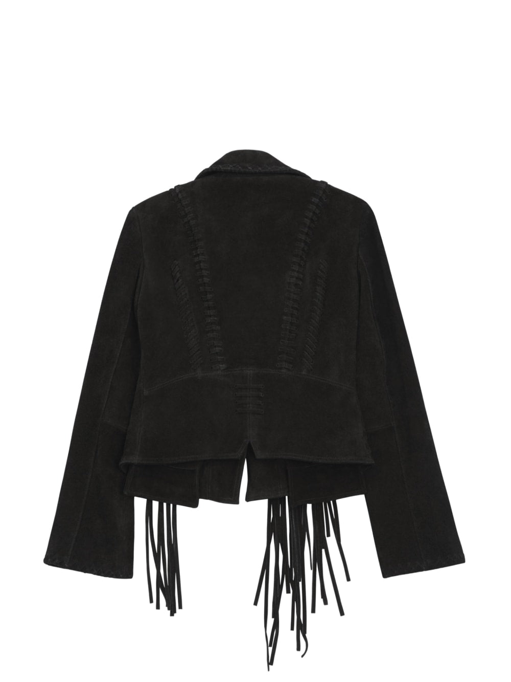 Black Suede Fringe Jacket - Guess