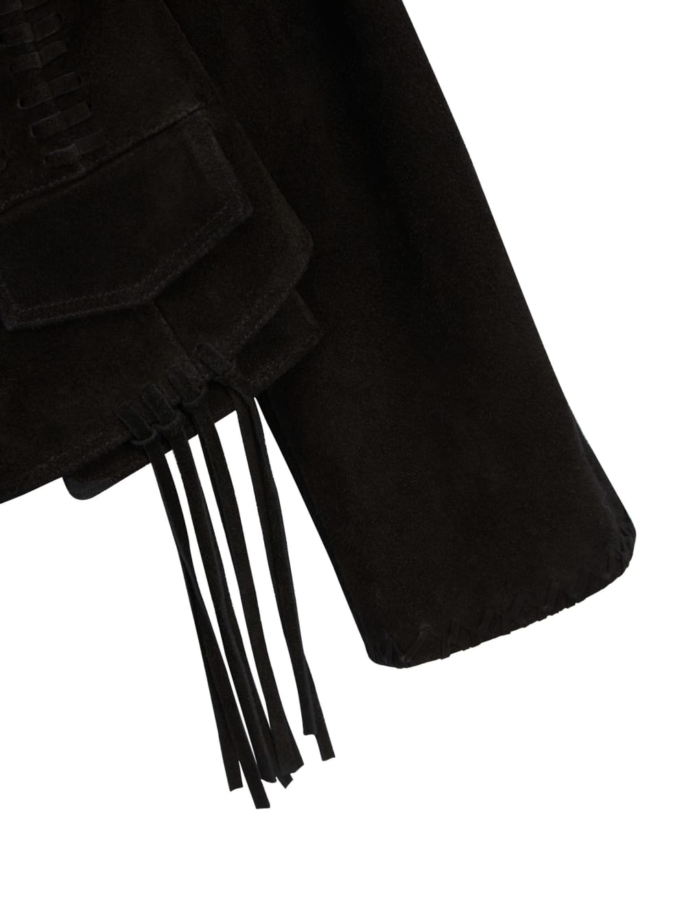 Black Suede Fringe Jacket - Guess
