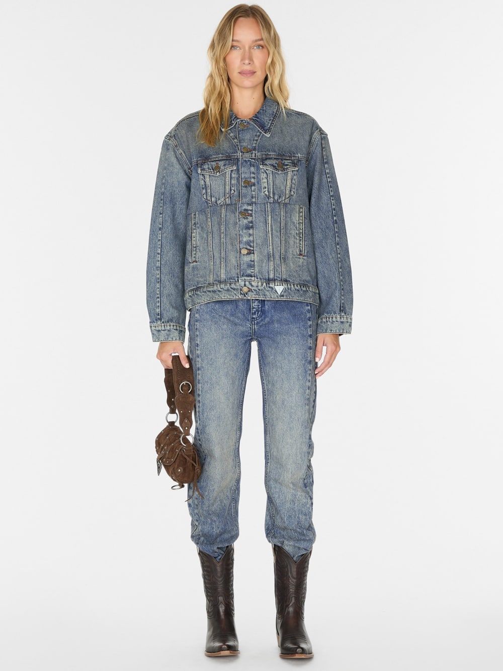 oversized pieced denim jacket - Guess