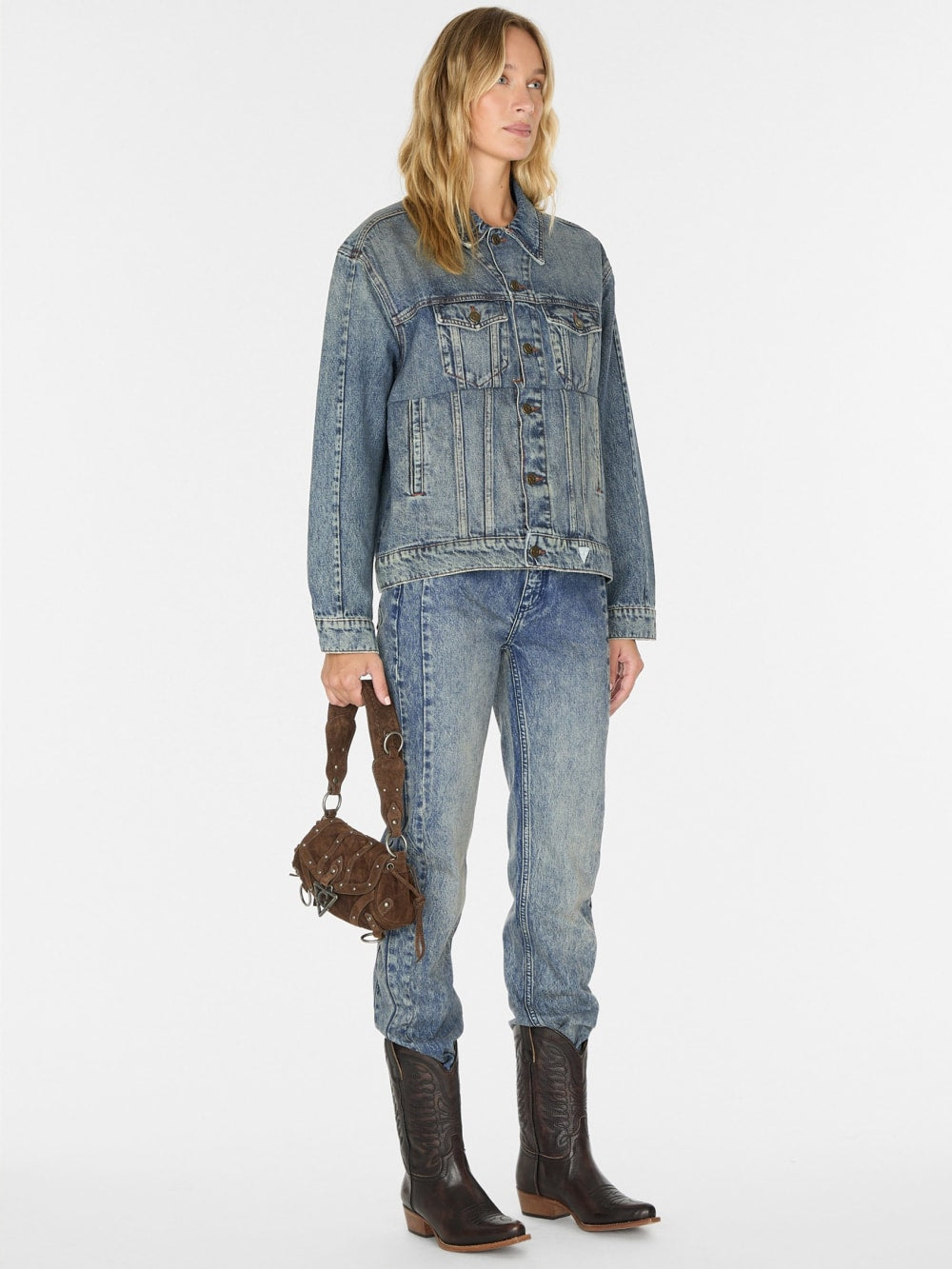 oversized pieced denim jacket - Guess