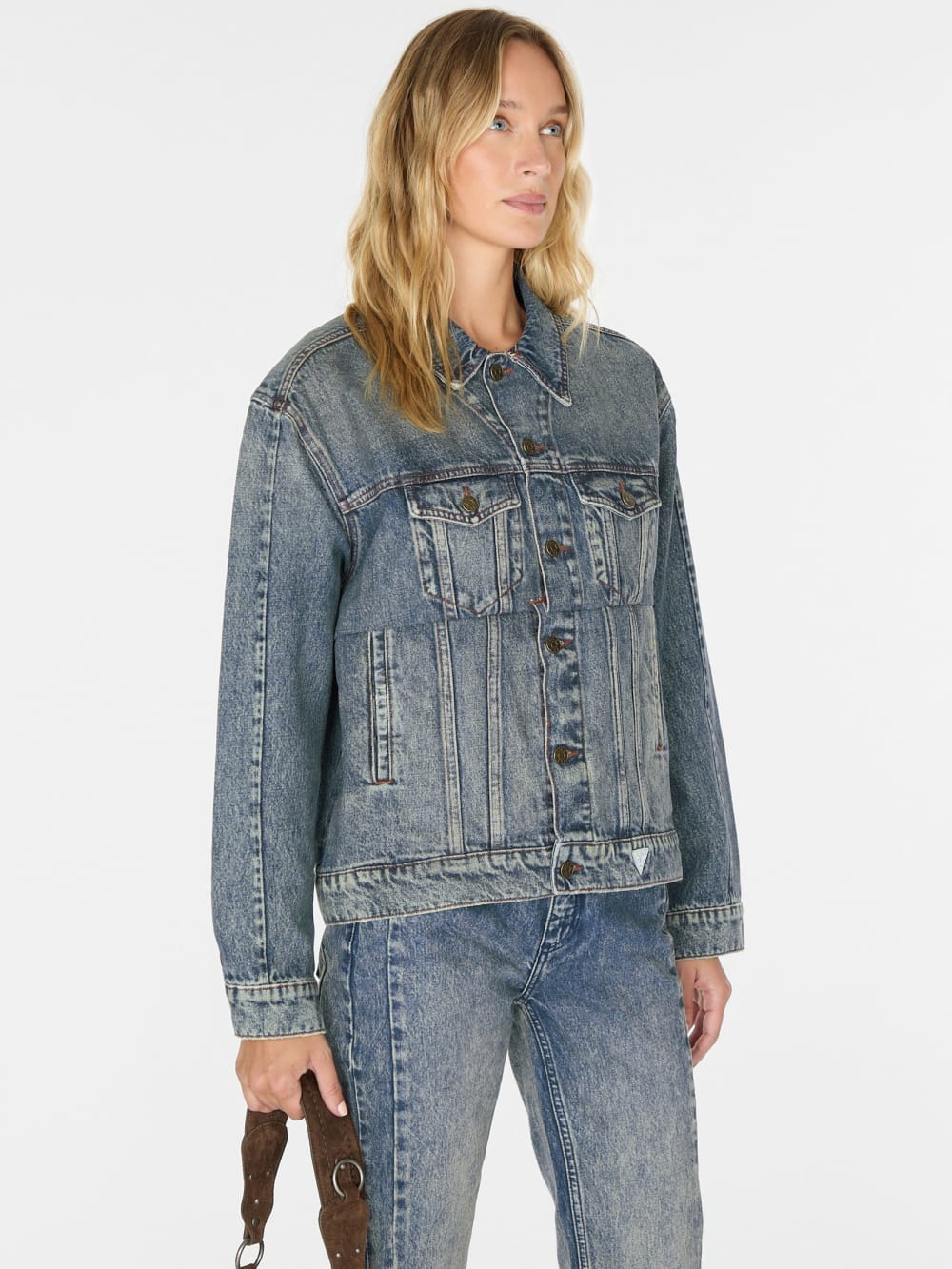 oversized pieced denim jacket - Guess