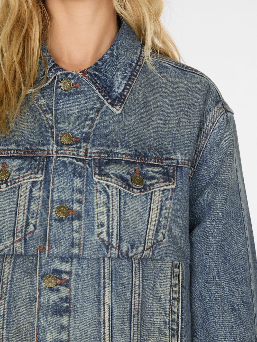 oversized pieced denim jacket - Guess
