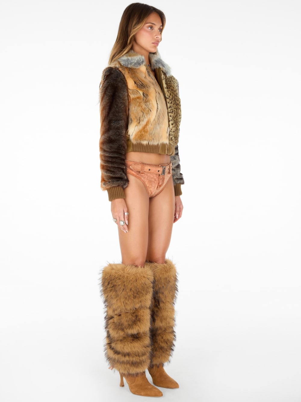 faux-fur patchwork jacket - Guess