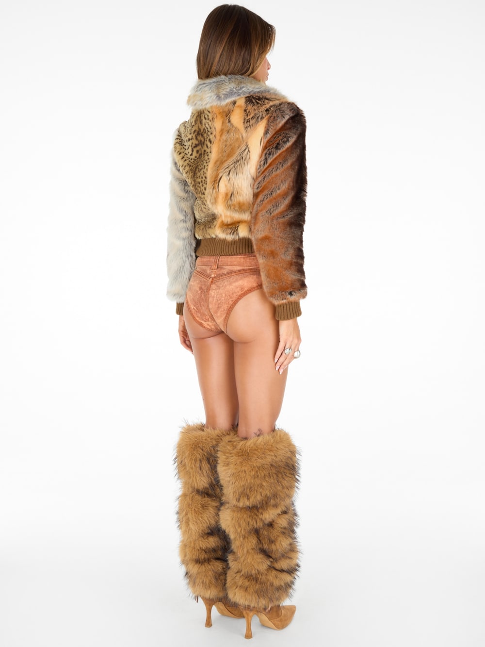 faux-fur patchwork jacket - Guess