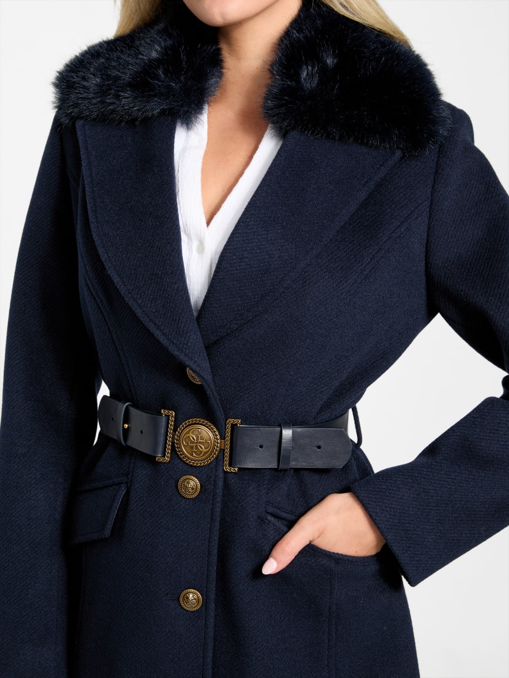 Eco Patrice Belted Coat - Guess