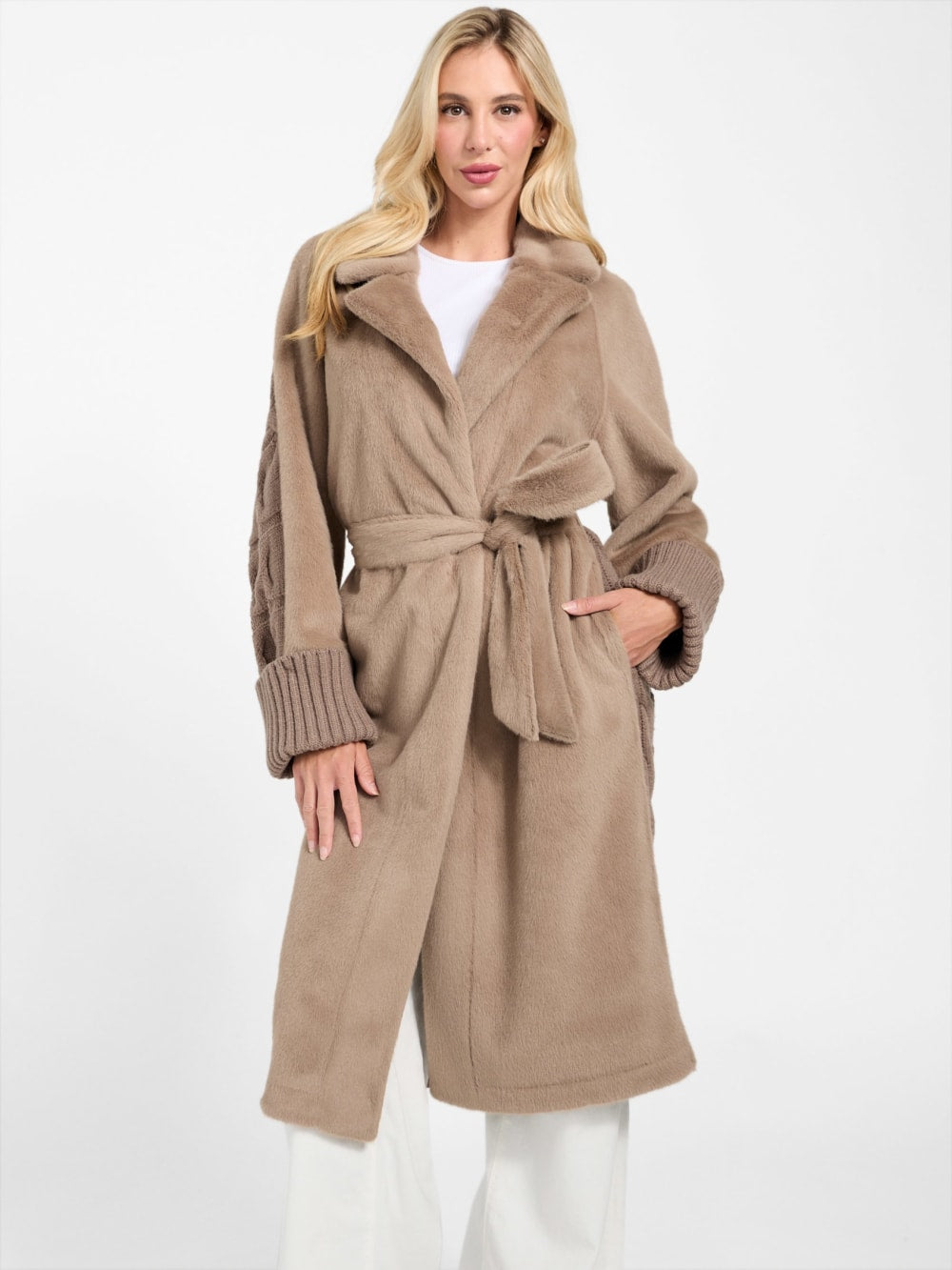Lucrezia Faux-Fur Knit Coat - Guess