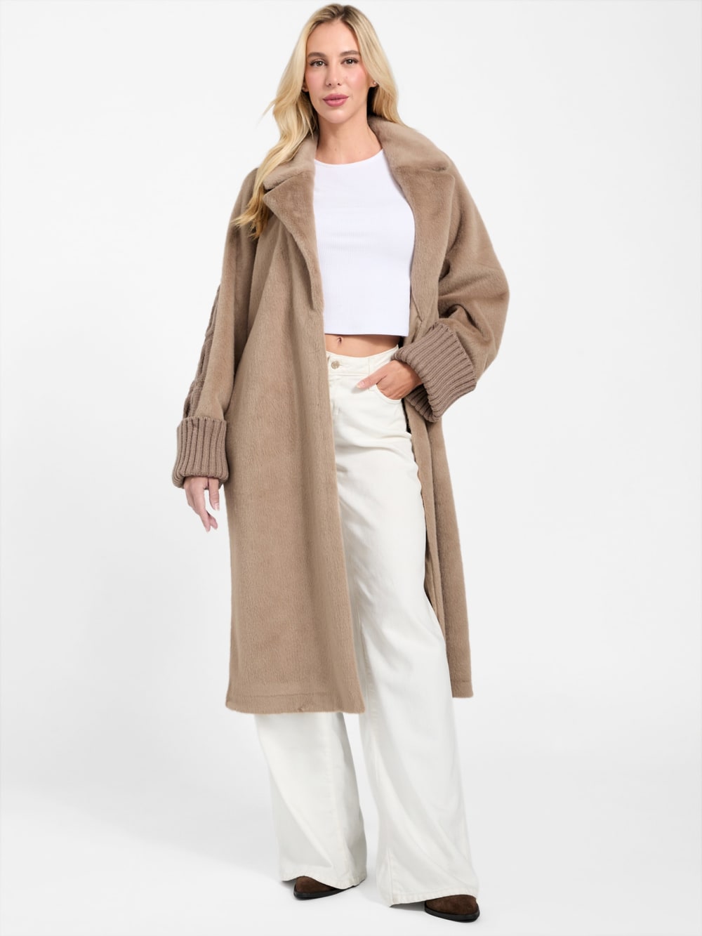 Lucrezia Faux-Fur Knit Coat - Guess