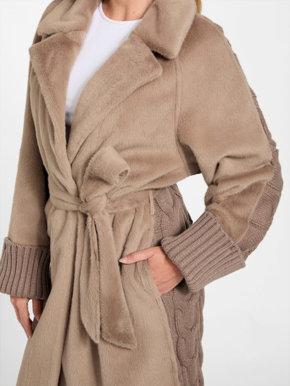 Lucrezia Faux-Fur Knit Coat - Guess