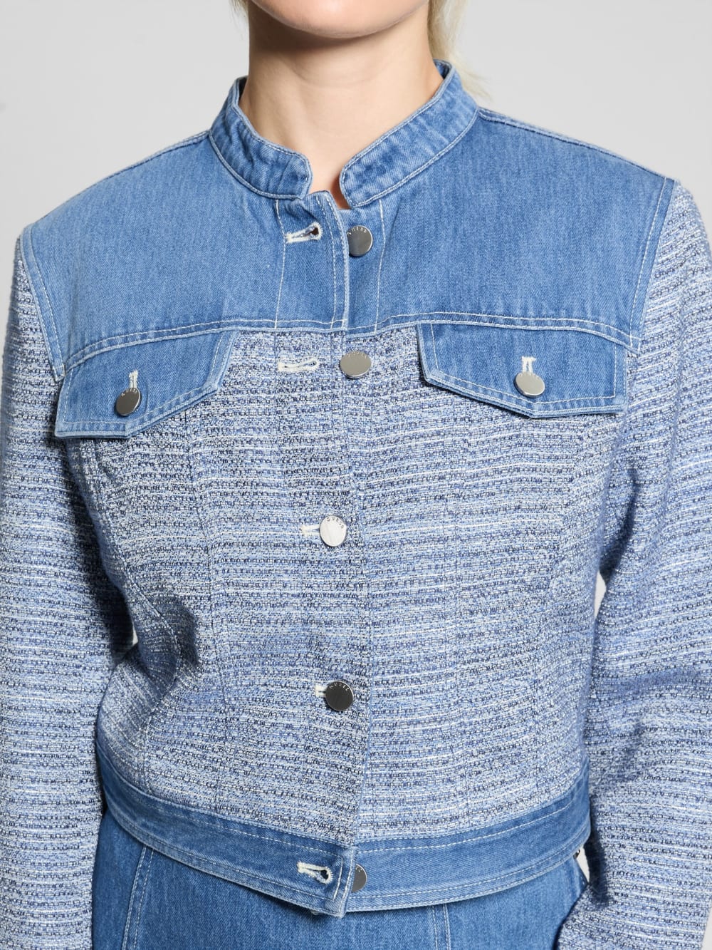 Elsie Tweed and Denim Jacket - Guess