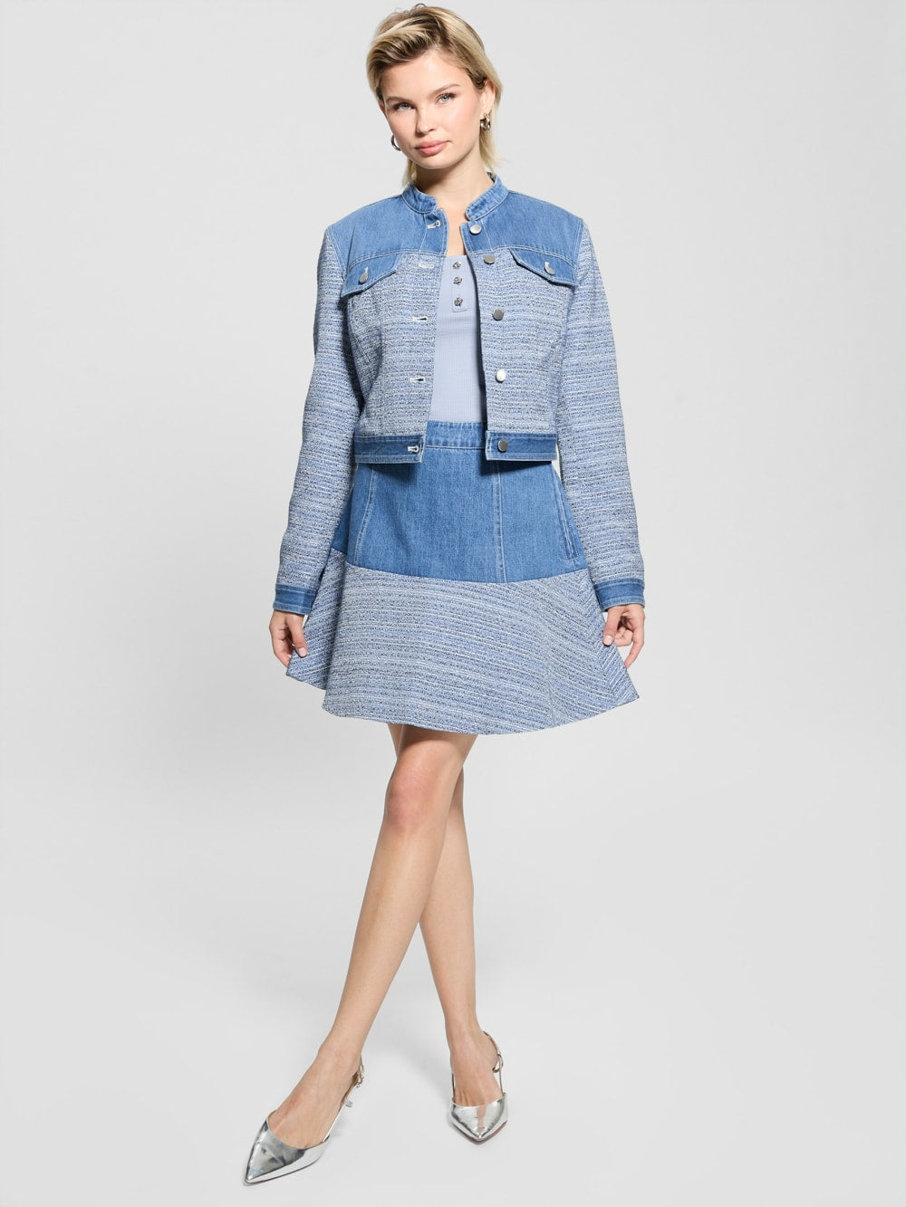 Elsie Tweed and Denim Jacket - Guess