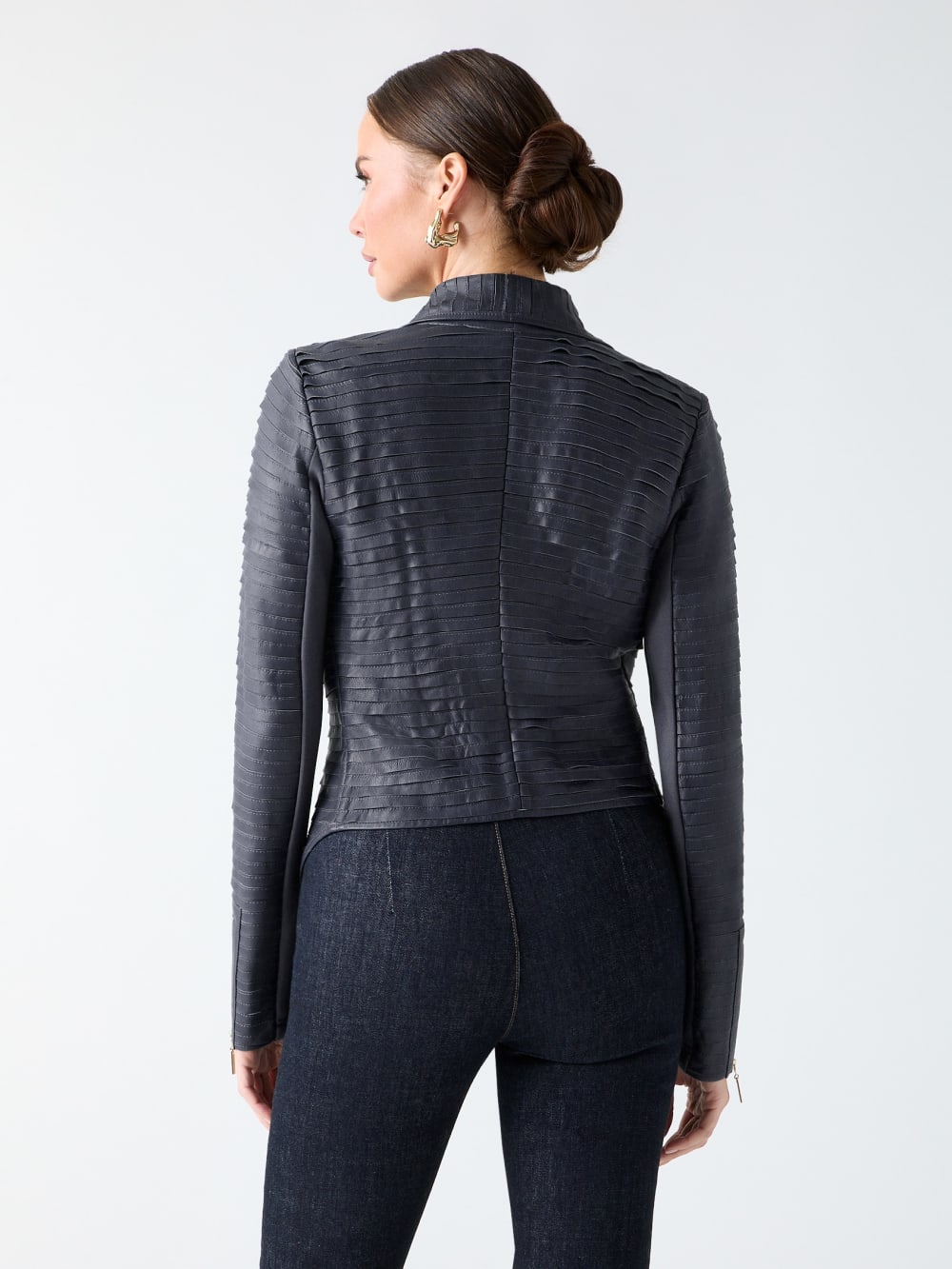 Shayna Drape Leather Jacket - Guess