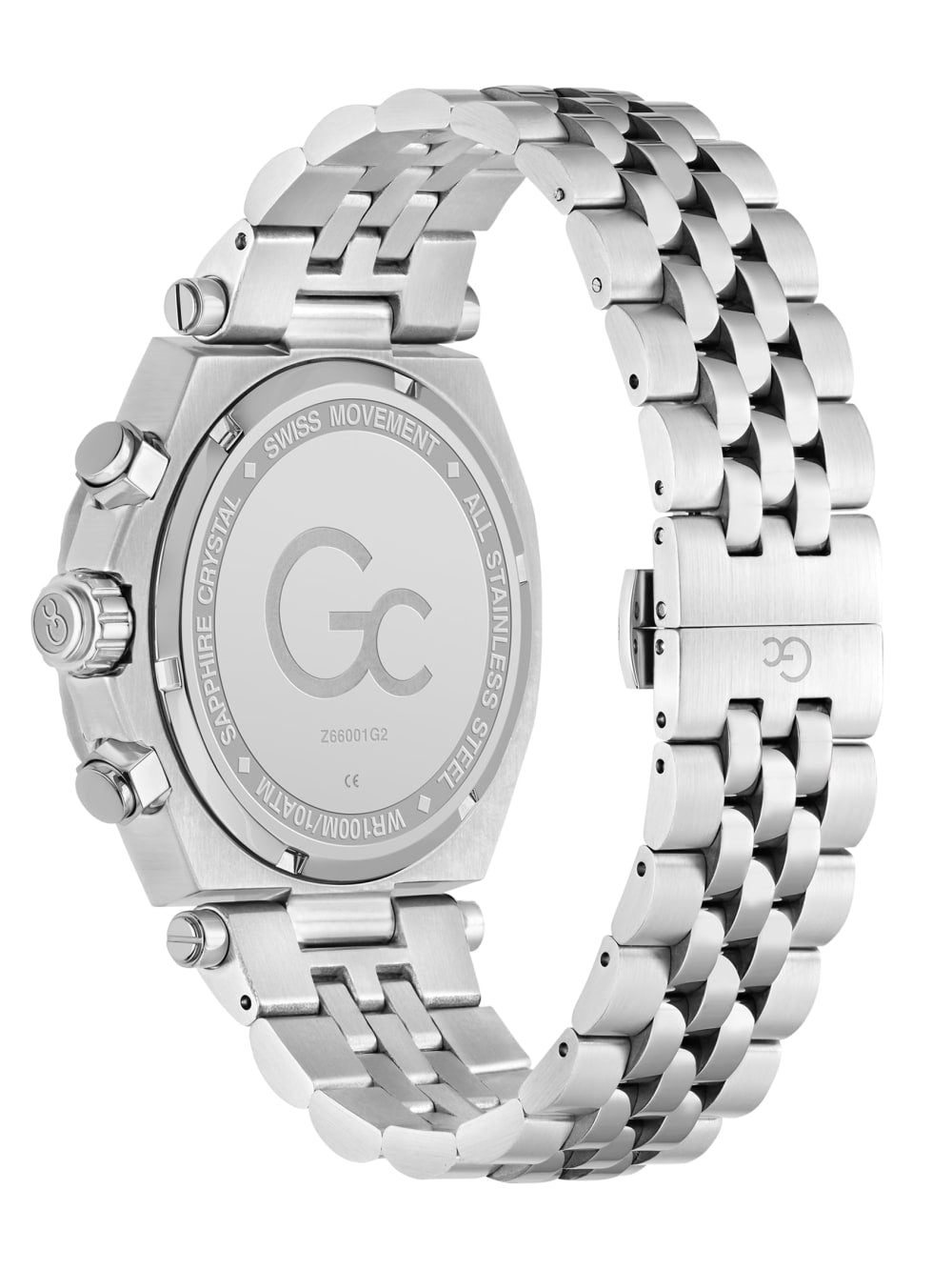 Gc Silver-Tone Chronograph Watch - Guess