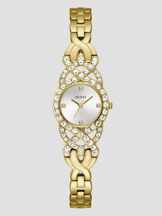 Gold-Tone Crystal Analog Watch - Guess