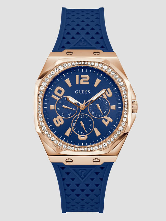 Blue Silicon Multifunction Watch - Guess