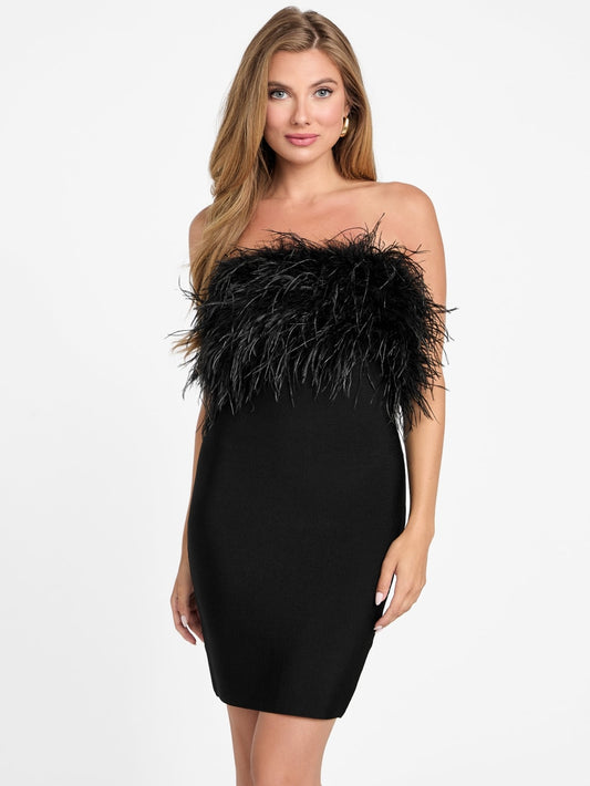 Evita Feather Bandage Dress - Guess