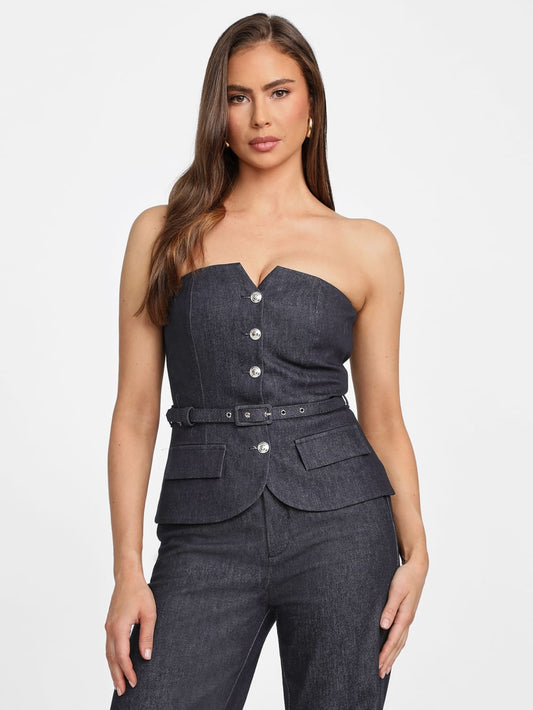 Glam De Nuit Denim Corset - Guess