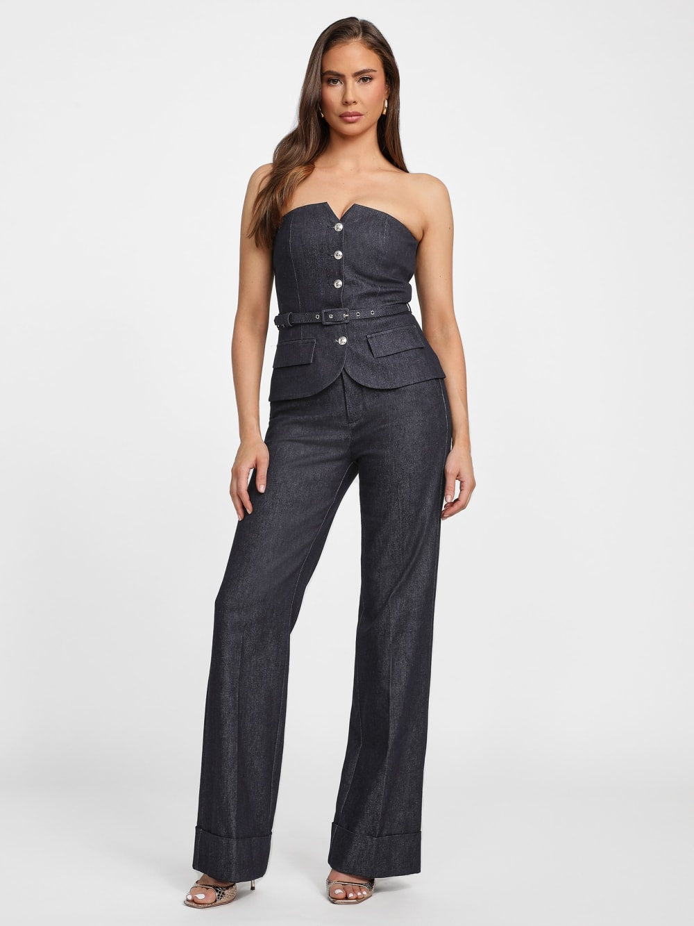 Glam De Nuit Denim Corset - Guess