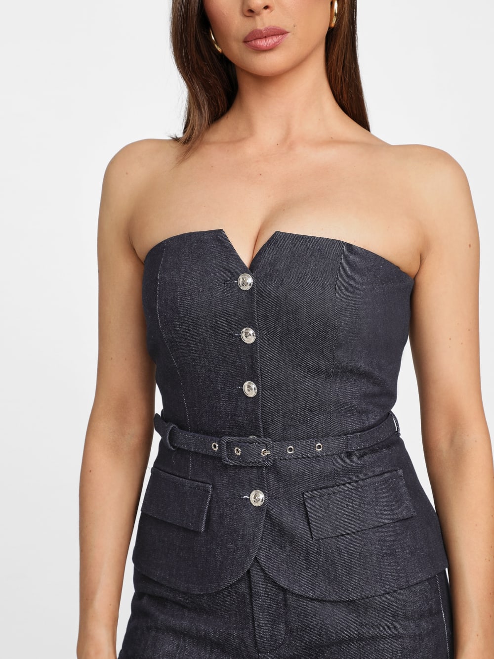 Glam De Nuit Denim Corset - Guess