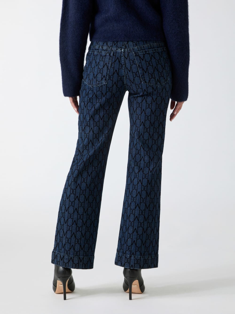 Bea Monogram Print Denim Pant - Guess