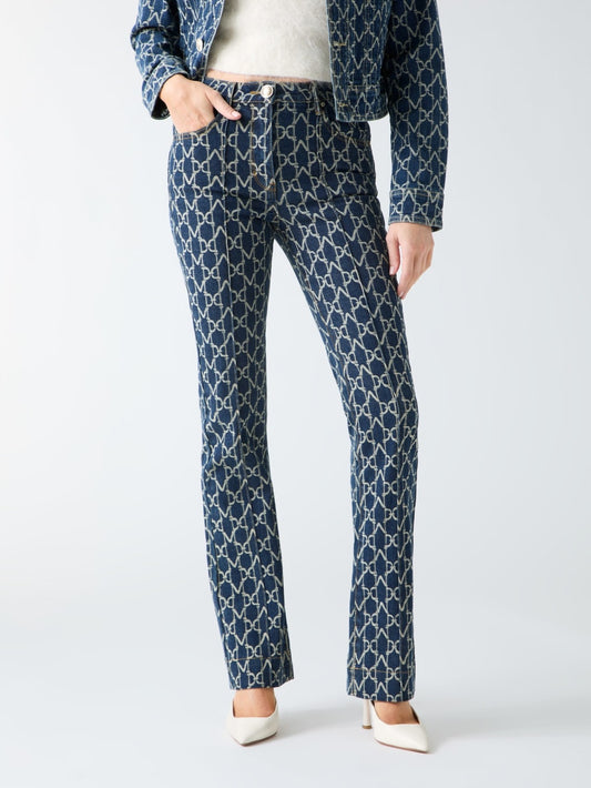 Bea Monogram Denim Pant - Guess