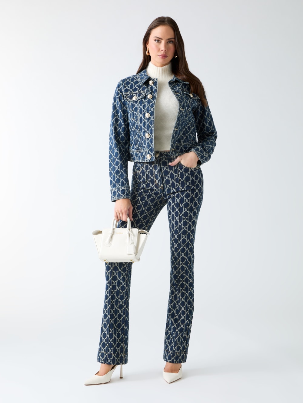 Bea Monogram Denim Pant - Guess