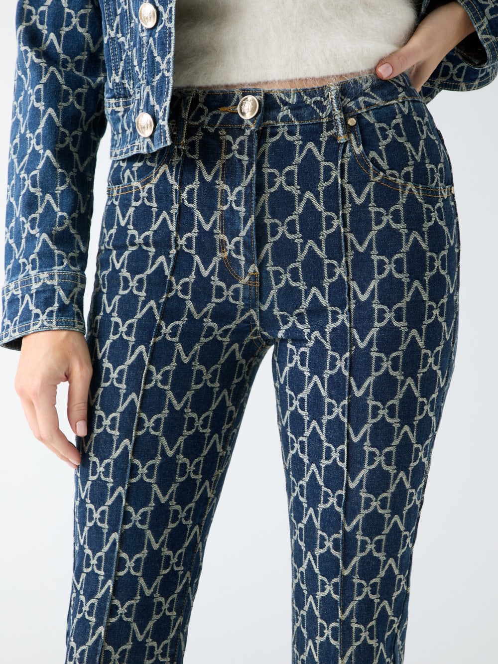 Bea Monogram Denim Pant - Guess