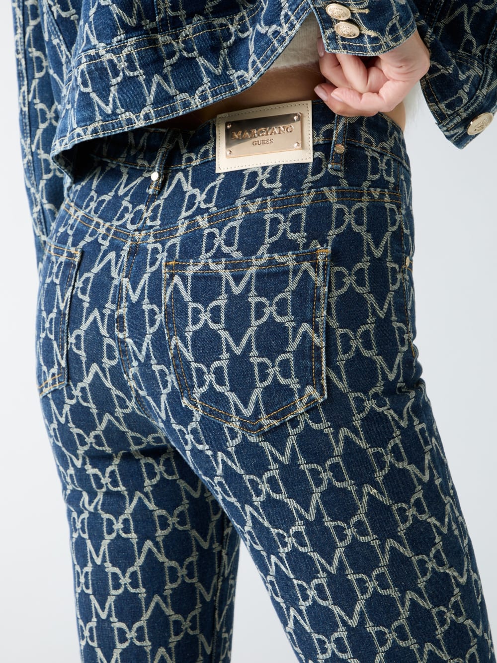 Bea Monogram Denim Pant - Guess