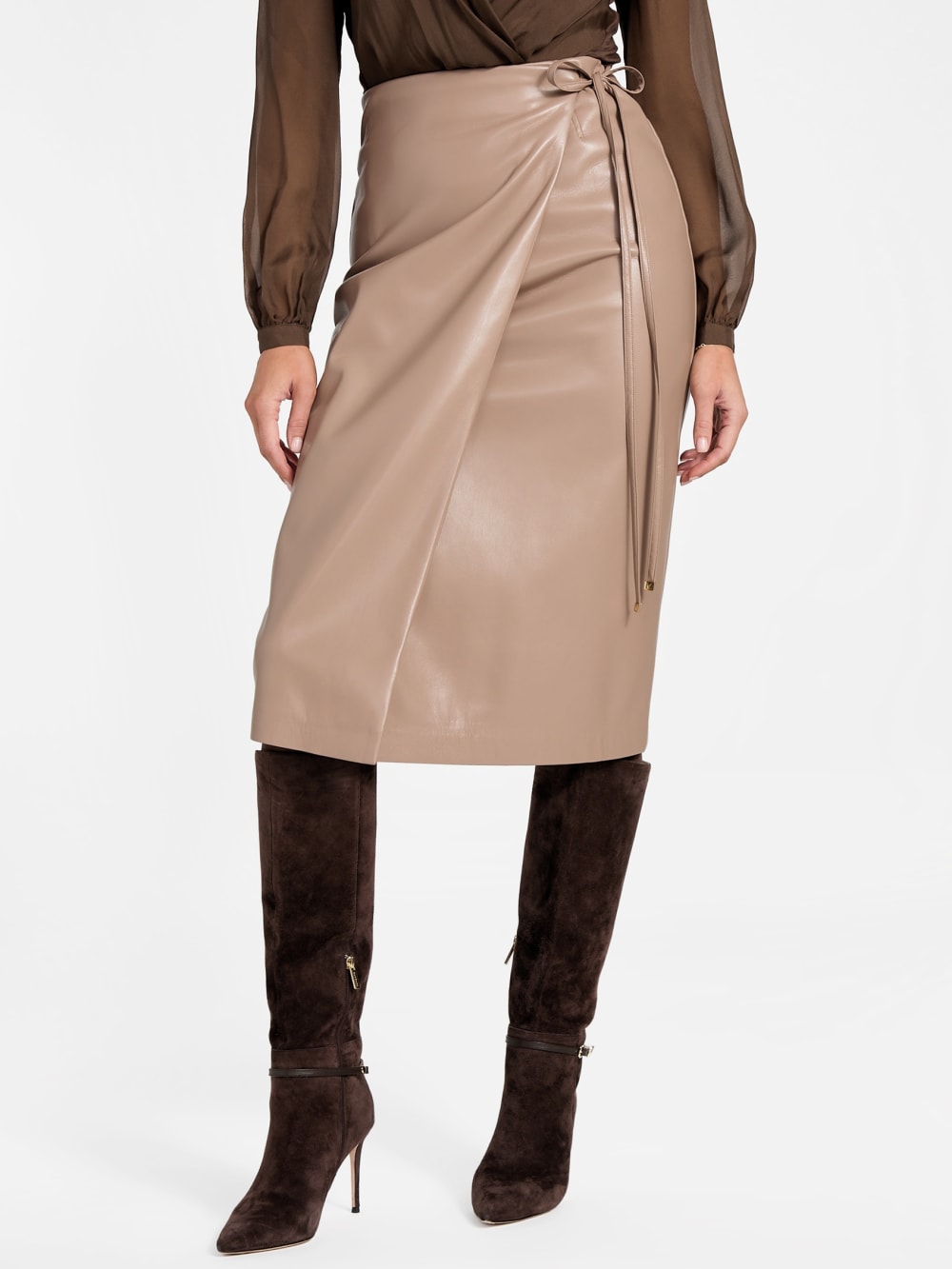 Gladys Faux-Leather Wrap Skirt - Guess