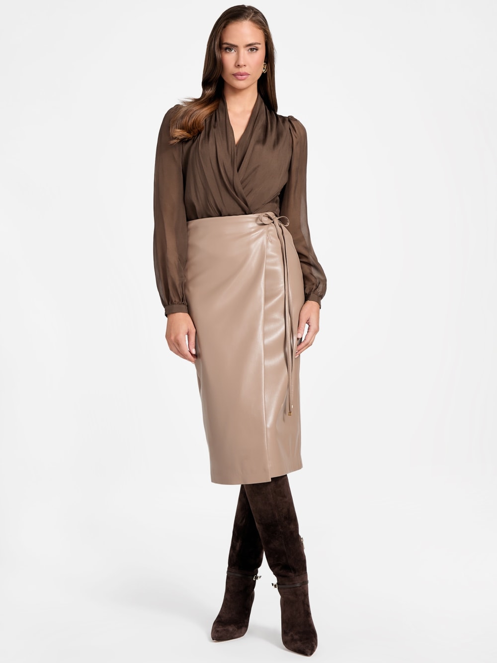 Gladys Faux-Leather Wrap Skirt - Guess