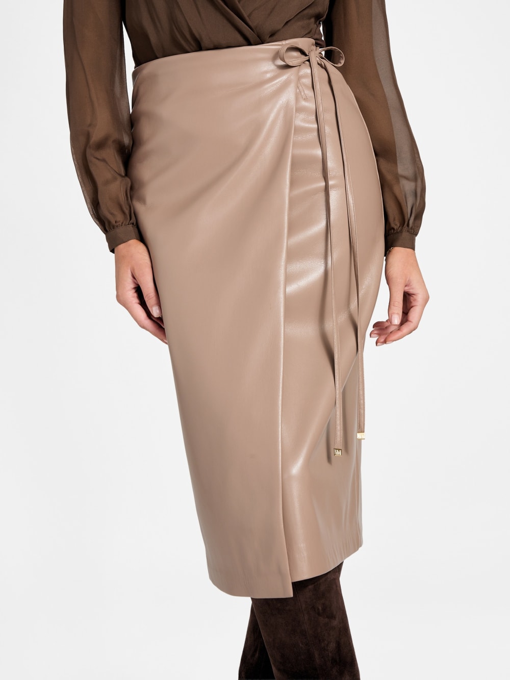 Gladys Faux-Leather Wrap Skirt - Guess