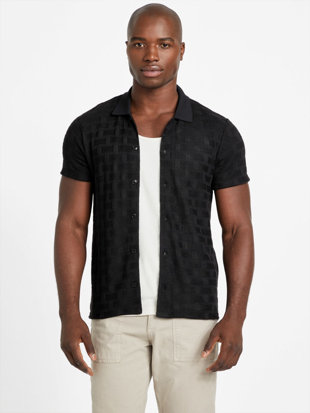 Eco Tristan Textured Shirt - Guess