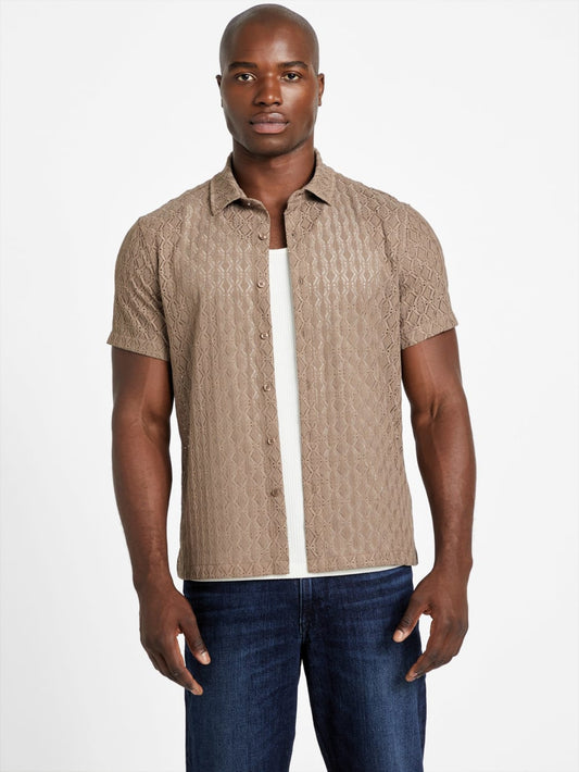 Reeves Perforated Woven Shirt - Guess