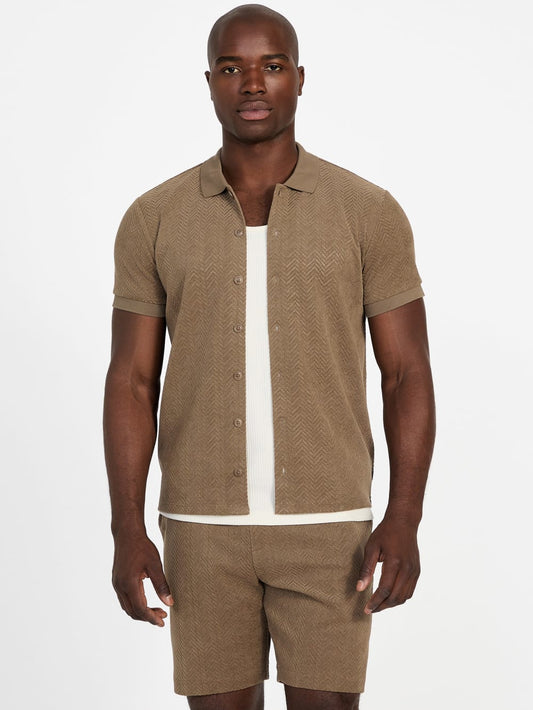 Eco Calvin Chevron-Knit Shirt - Guess
