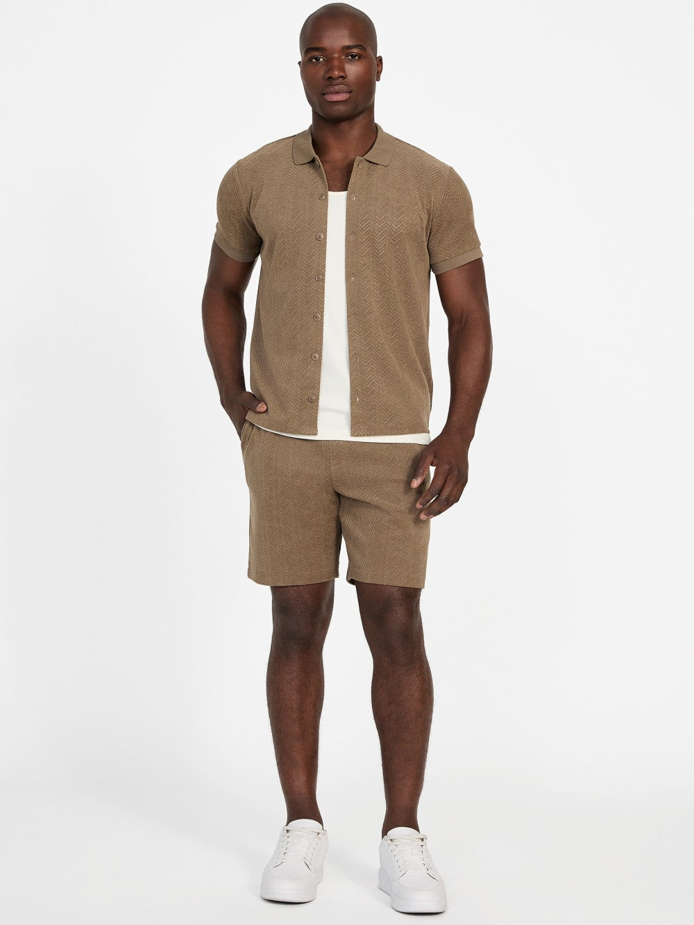 Eco Calvin Chevron-Knit Shirt - Guess