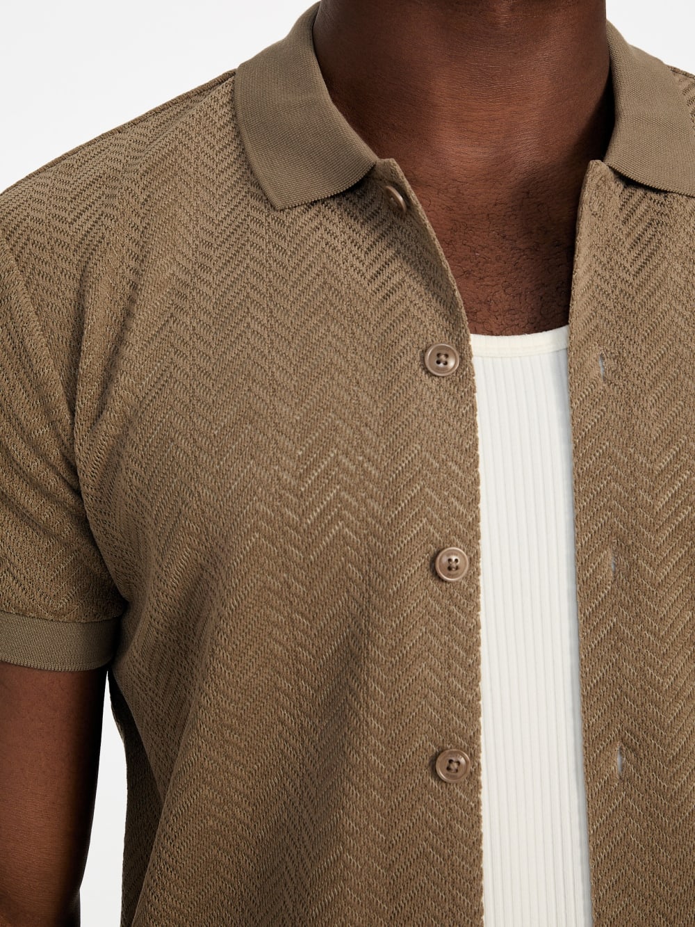Eco Calvin Chevron-Knit Shirt - Guess