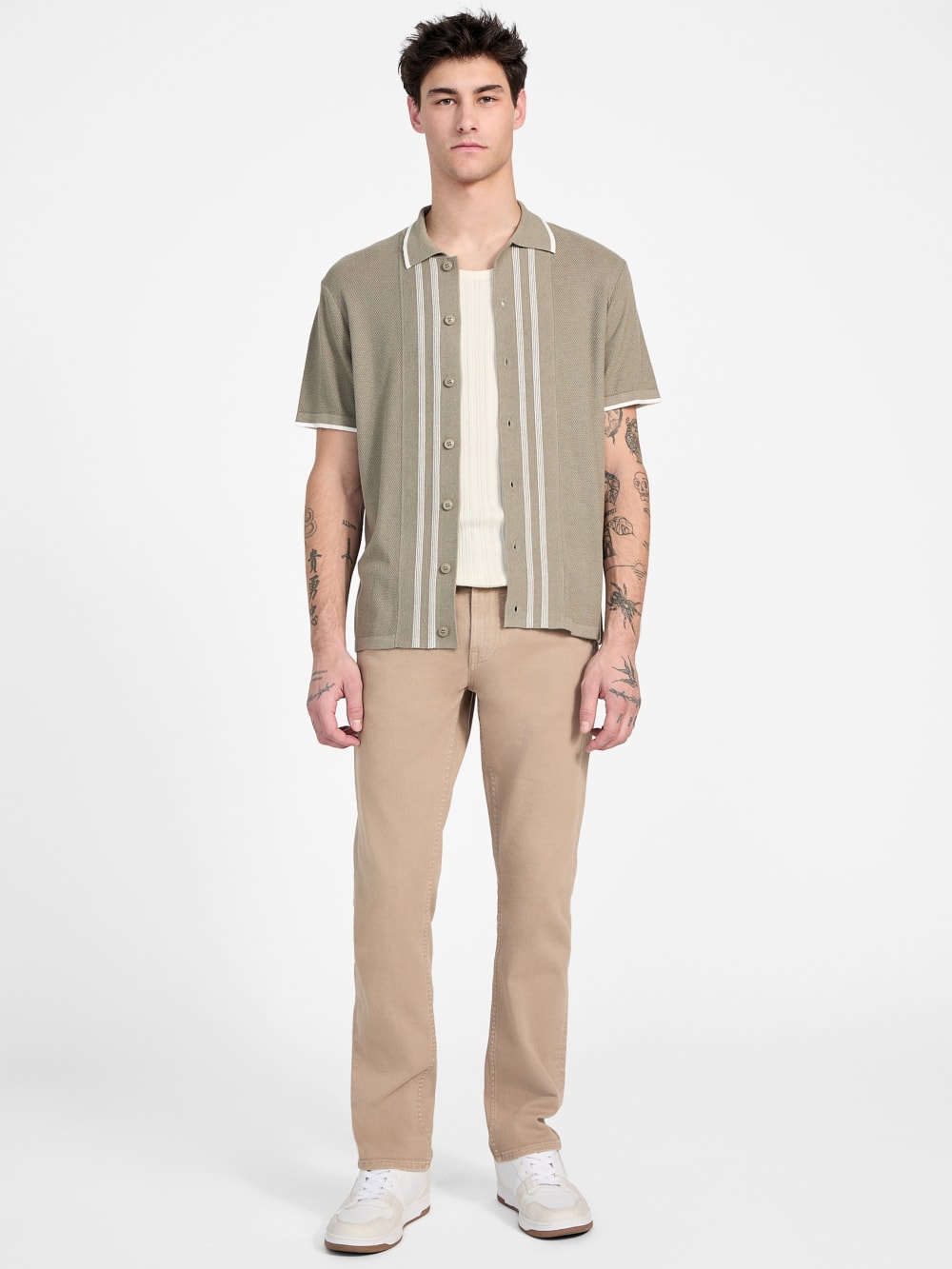 Eco Tyler Striped Sweater Shirt - Guess