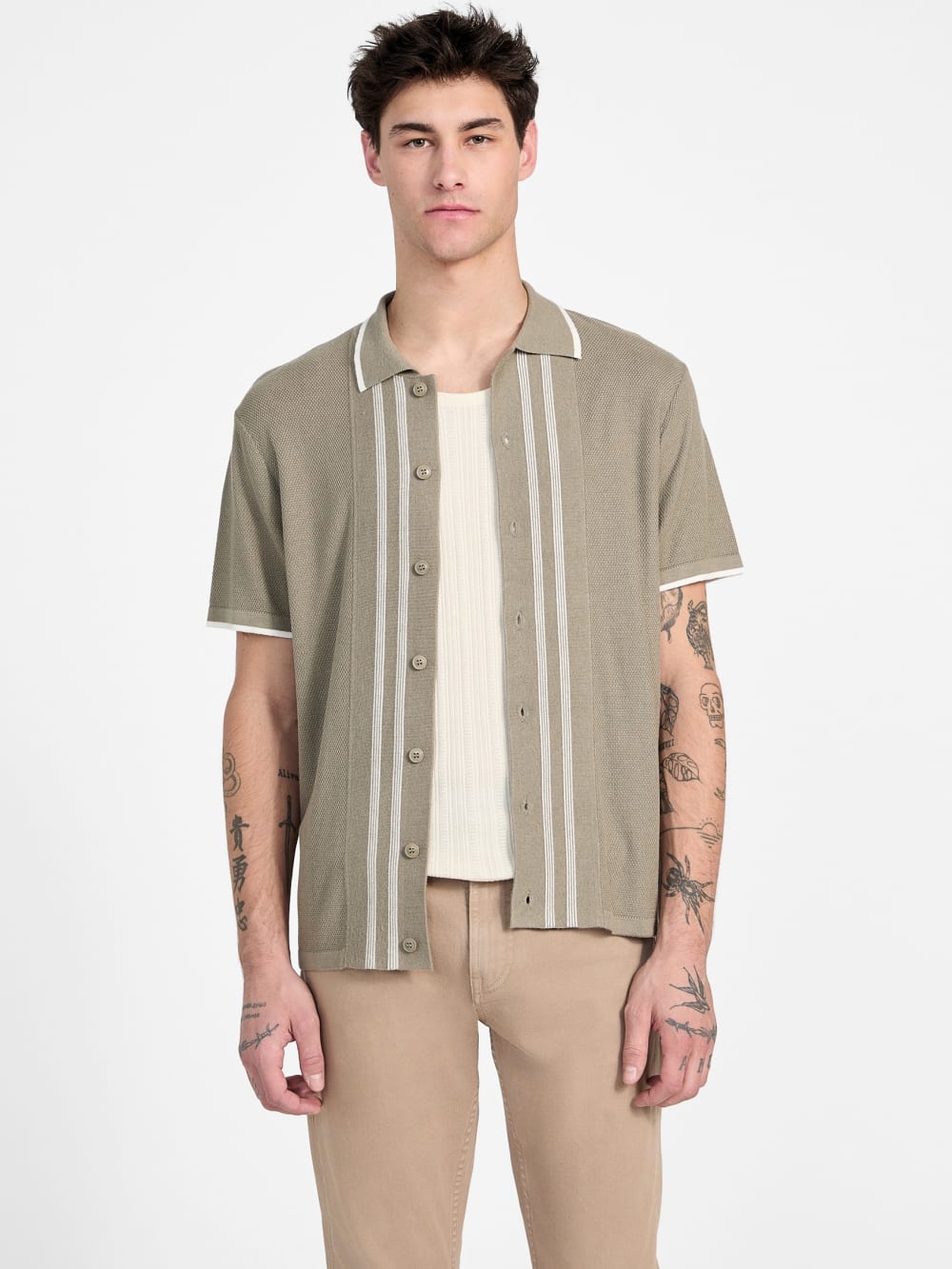 Eco Tyler Striped Sweater Shirt - Guess