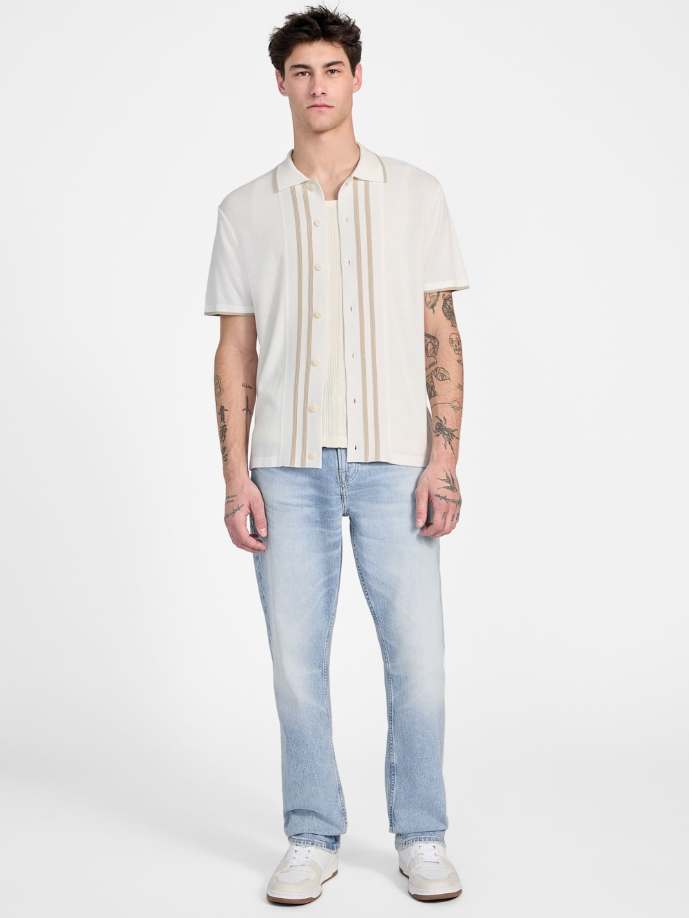 Eco Tyler Striped Sweater Shirt - Guess